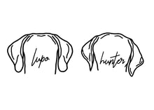 Load image into Gallery viewer, Personalized Pet Ears Line Art
